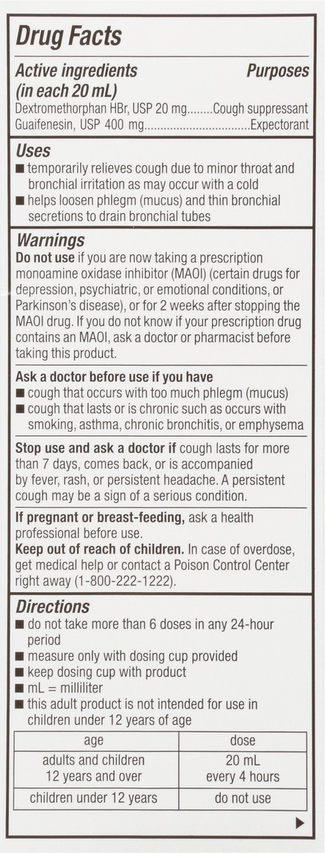 slide 5 of 9, TopCare Health Peak Cold Non-Drowsy Maximum Strength Raspberry Menthol Flavor Tussin DM Max 8 fl oz, 8 fl oz