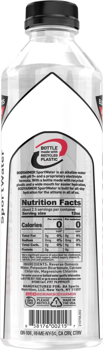slide 3 of 8, BODYARMOR Sportwater Bottle, 1 Liter, 33.8 fl oz
