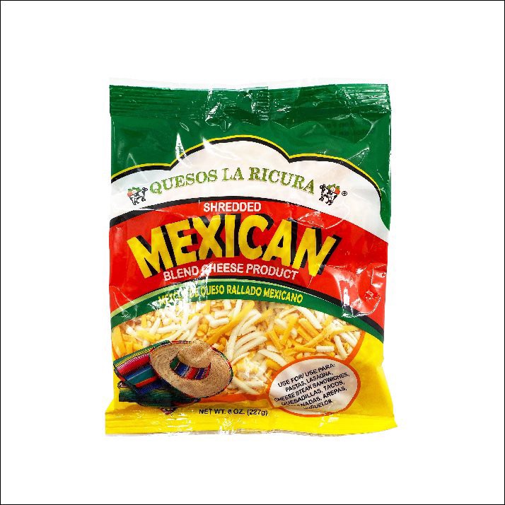 slide 1 of 1, La Ricura Shredded Mexican Blend, 8 oz