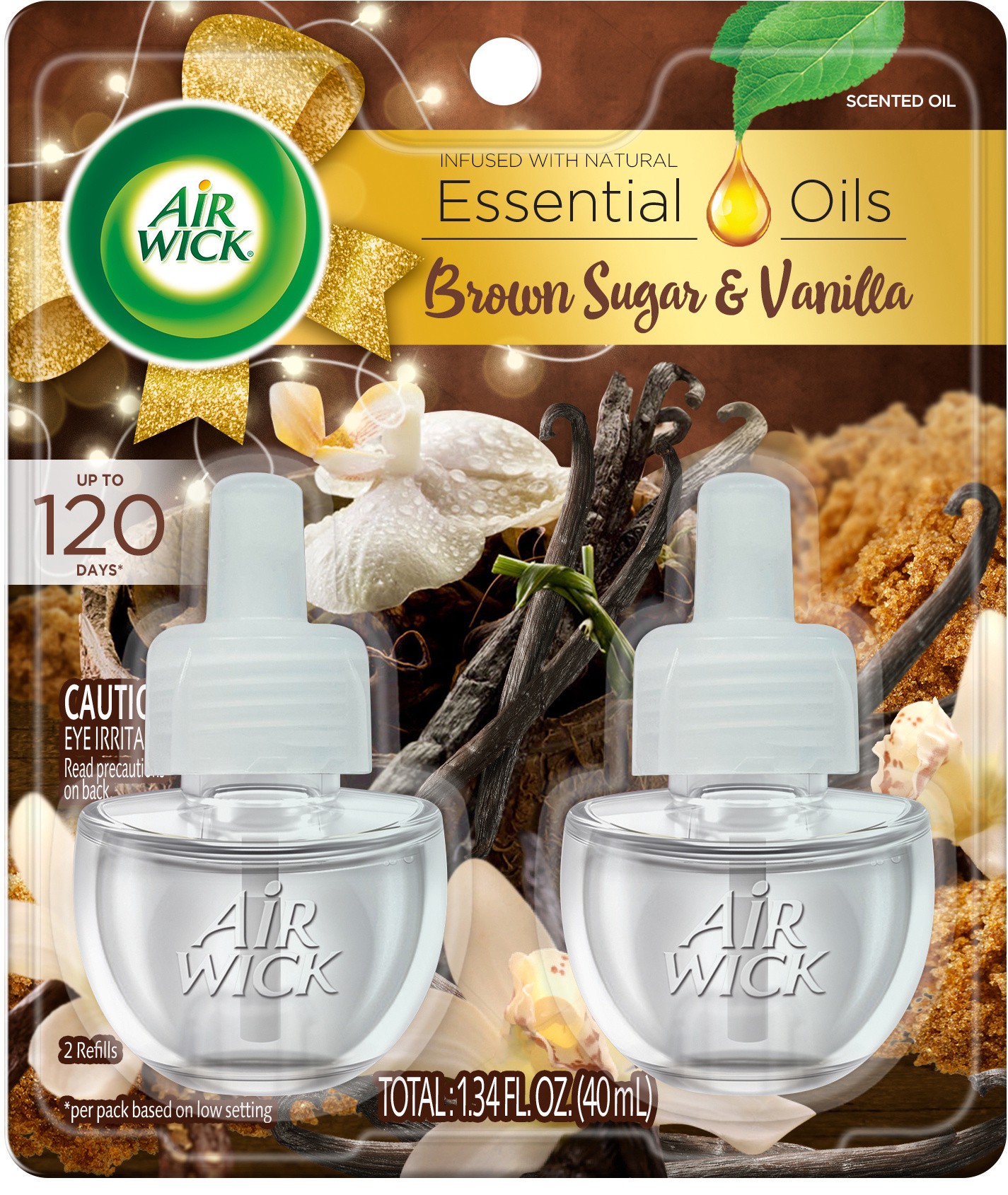 slide 1 of 9, Air Wick Plug in Scented Oil Refill, 2 ct, Brown Sugar and Vanilla, Air Freshener, Essential Oils, Fall Scent, Fall decor, 2 ct