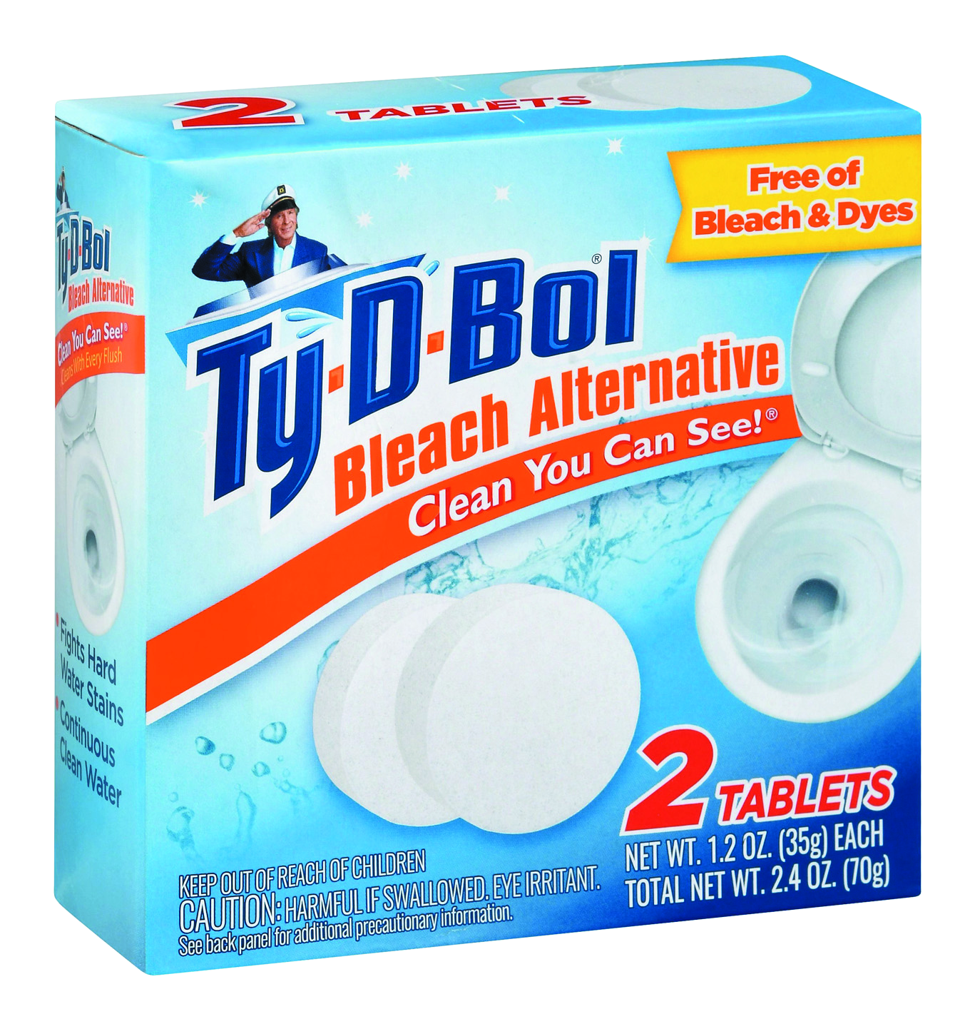 slide 1 of 1, Ty-D-Bol Tabs-bleach Toilet Bowl Cleaner, 2 ct