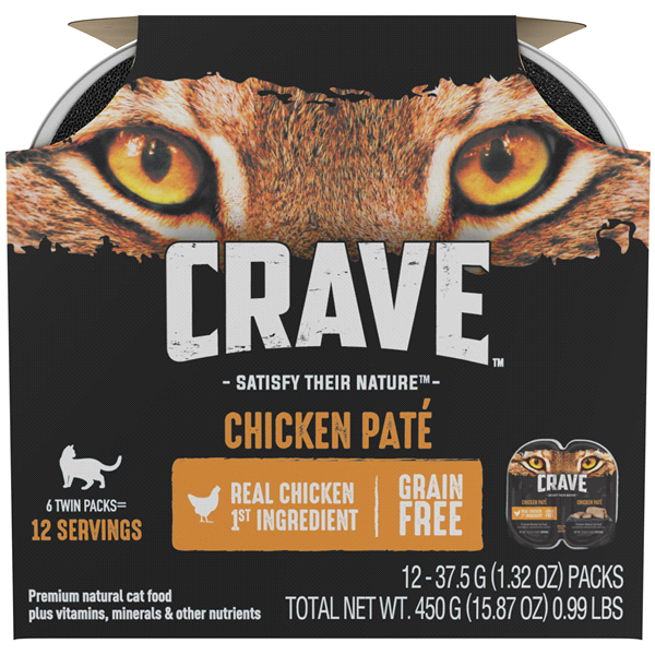 slide 1 of 1, Crave Grain Free Multipack High Protein Chicken Paté Wet Cat Food Trays, 15.87 oz