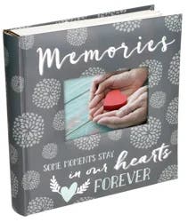 Pinnacle Malden Memories Sentiment Gray Photo Album With Memo Writing Area Book Bound 2 Up 4x6