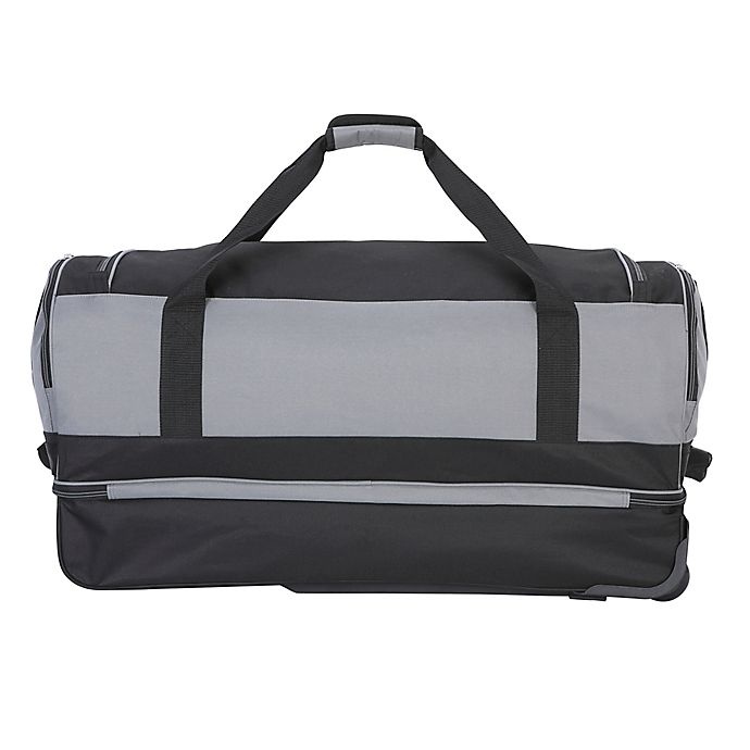 slide 6 of 8, Traveler's Club Luggage Traveler's Club XPedition Rolling Drop-Bottom Duffle Bag - Black/Grey, 30 in