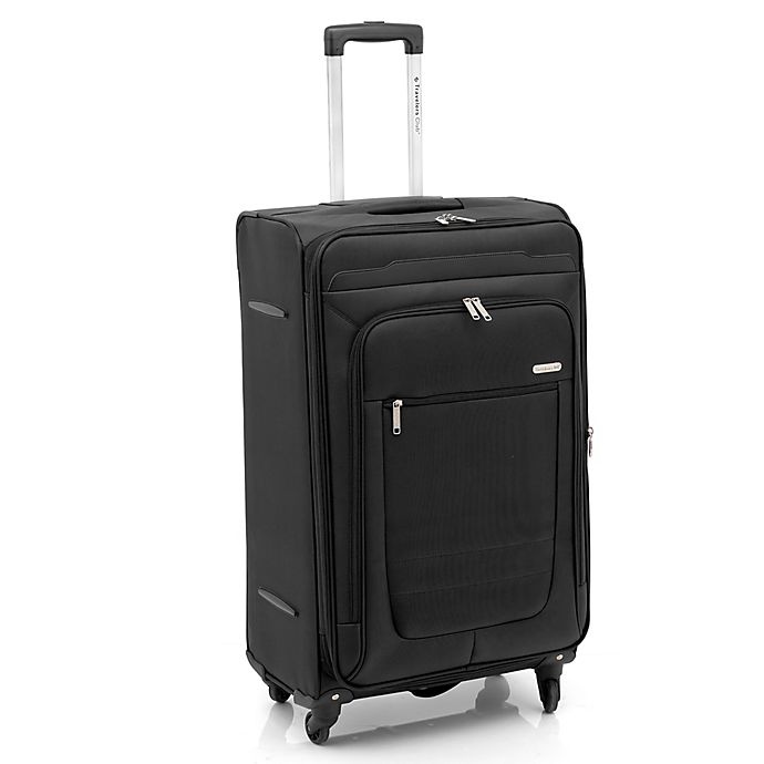 slide 2 of 7, Traveler's Club Luggage Traveler's Club Voyager II Spinner Checked Luggage - Black, 28 in