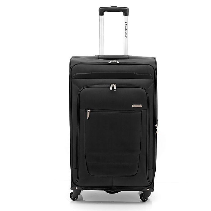 slide 3 of 7, Traveler's Club Luggage Traveler's Club Voyager II Spinner Checked Luggage - Black, 28 in