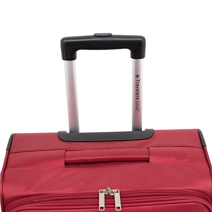 slide 4 of 7, Traveler's Club Luggage Traveler's Club Voyager II Spinner Checked Luggage - Red, 24 in