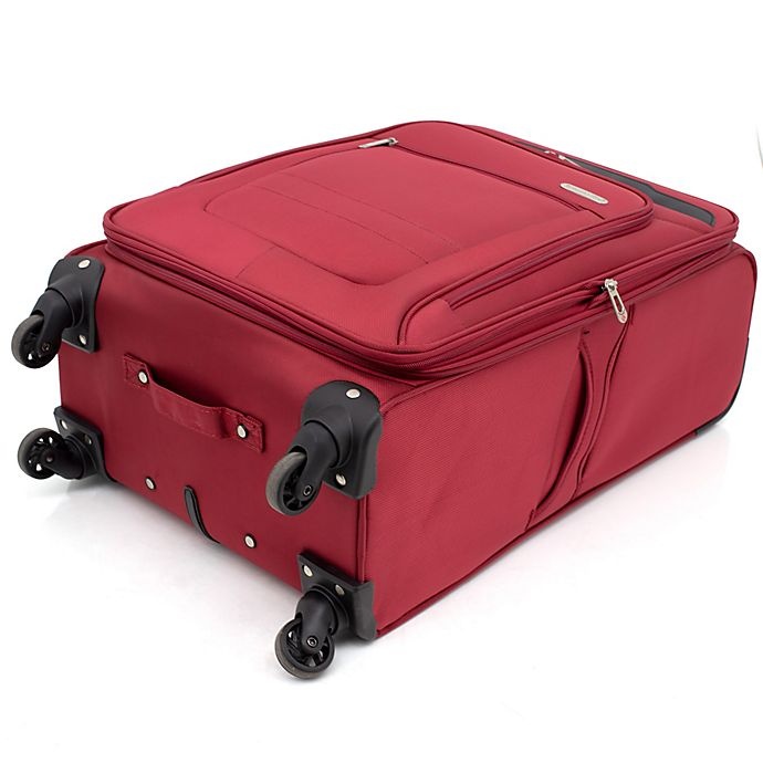 slide 6 of 7, Traveler's Club Luggage Traveler's Club Voyager II Spinner Checked Luggage - Red, 24 in