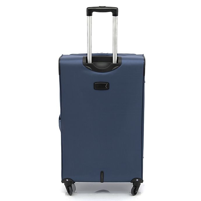 slide 4 of 7, Traveler's Club Luggage Traveler's Club Voyager II Spinner Checked Luggage - Navy, 28 in