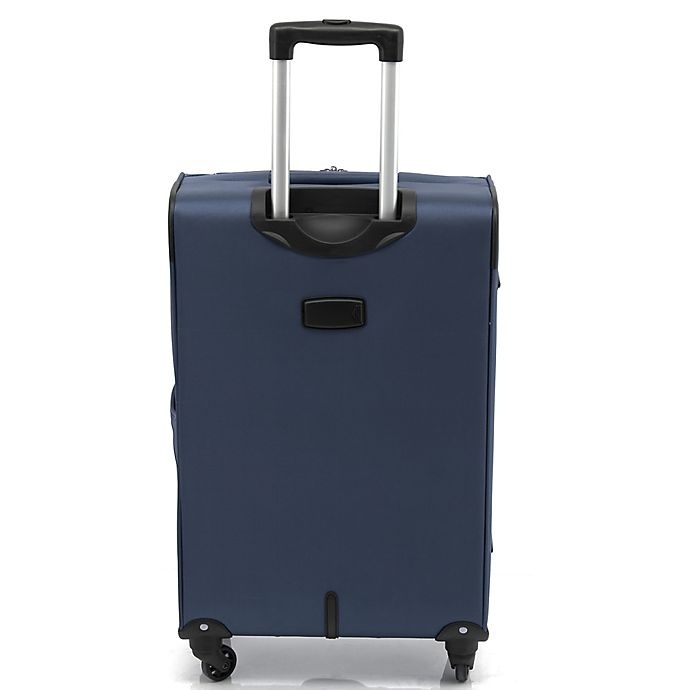 slide 5 of 8, Traveler's Club Luggage Traveler's Club Voyager II Spinner Checked Luggage - Navy, 24 in