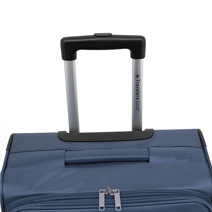 slide 6 of 8, Traveler's Club Luggage Traveler's Club Voyager II Spinner Checked Luggage - Navy, 24 in