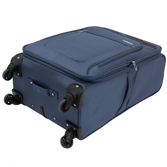 slide 7 of 8, Traveler's Club Luggage Traveler's Club Voyager II Spinner Checked Luggage - Navy, 24 in