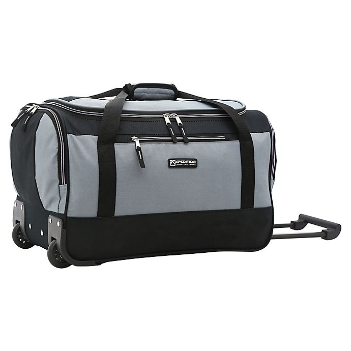 slide 3 of 5, Traveler's Club Luggage Traveler's Club XPedition Rolling Duffle Bag - Black/Grey, 20 in