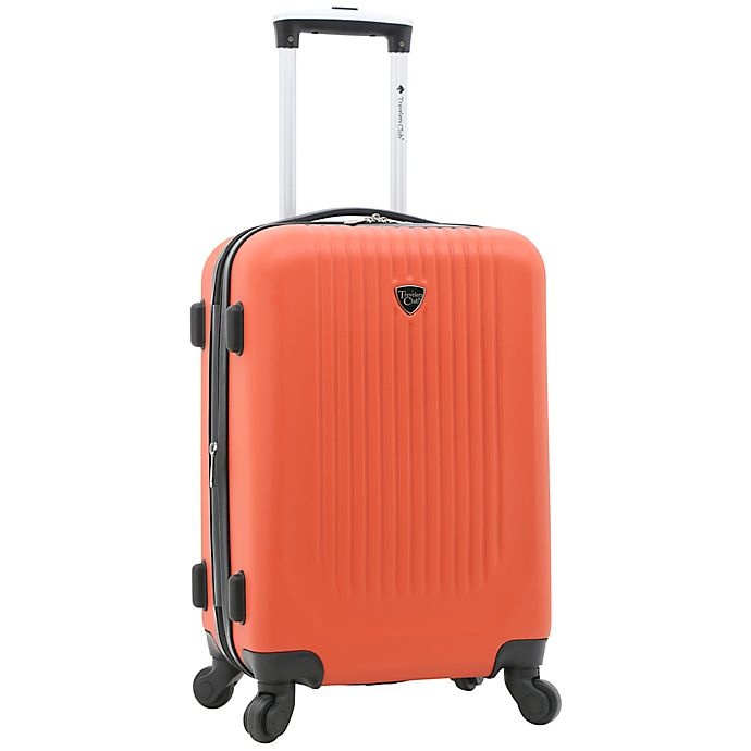 slide 3 of 9, Traveler's Club Luggage Traveler's Club Seville Hardside Spinner Carry On Luggage - Orange, 20 in