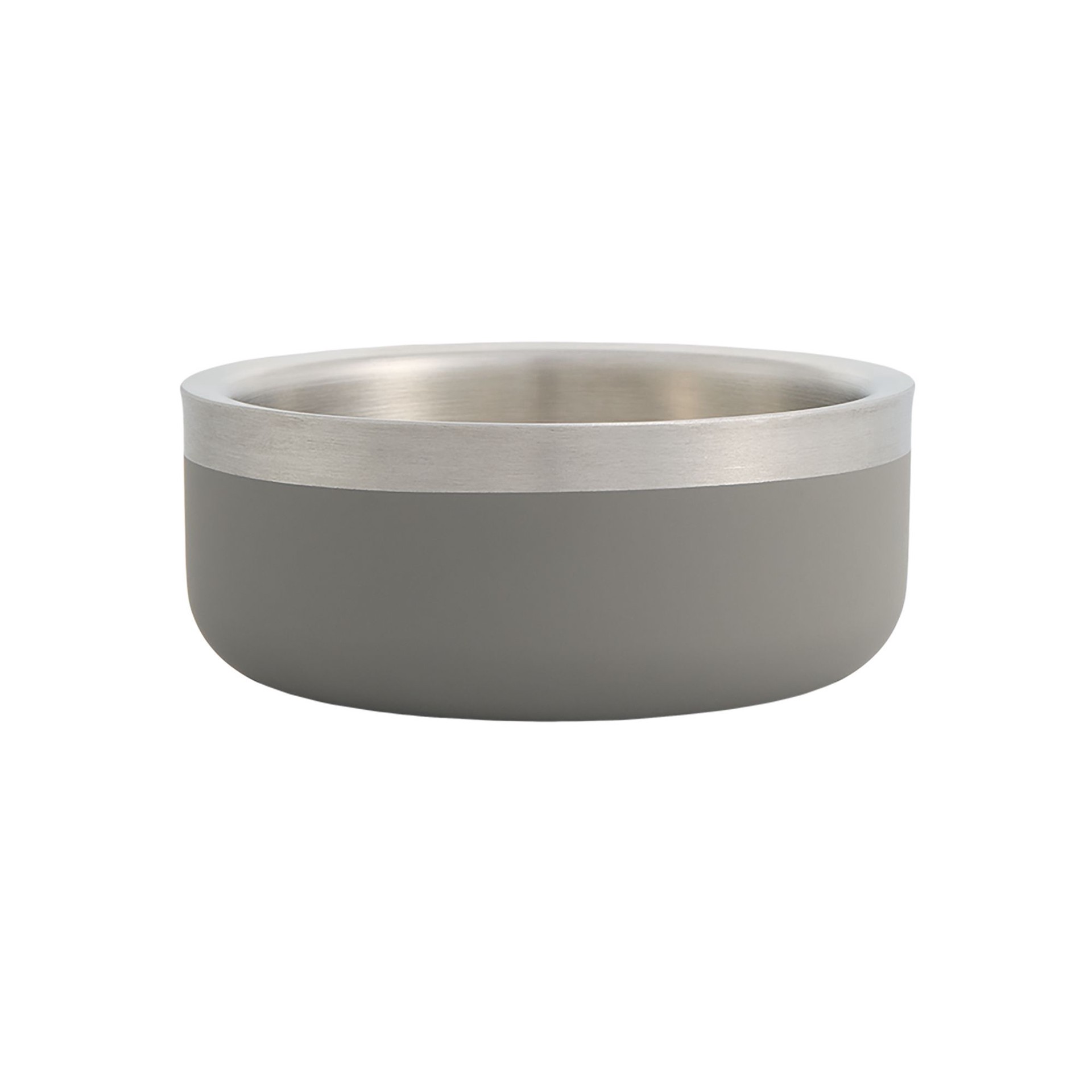 slide 1 of 1, Full Cheeks™ Small Pet Grey Insulated Stainless Steel Food Bowl, 1 ct