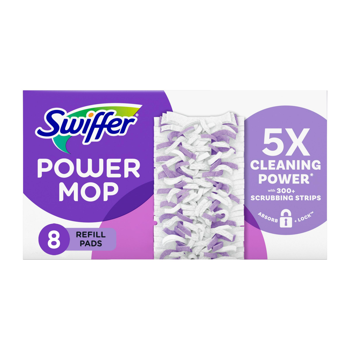 slide 1 of 29, Swiffer PowerMop Multi-Surface Mopping Pad Refills for Floor Cleaning, 8 ct