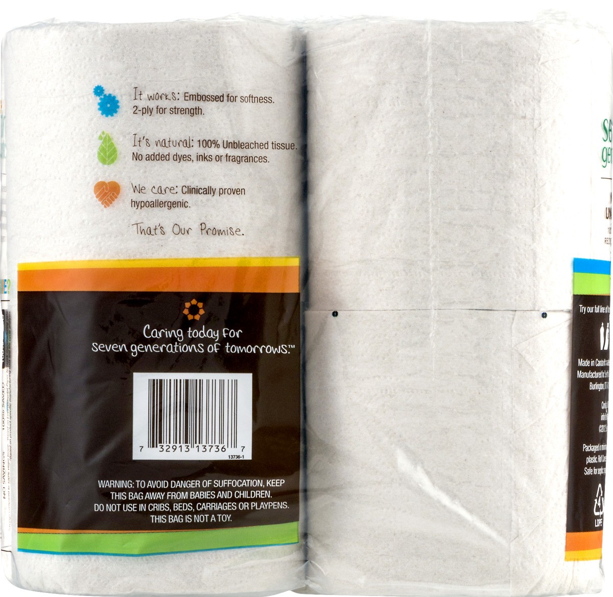 slide 8 of 9, Seventh Generation Natural Unbleached 100% Unbleached Recycled Bathroom Tissue, 4 ct