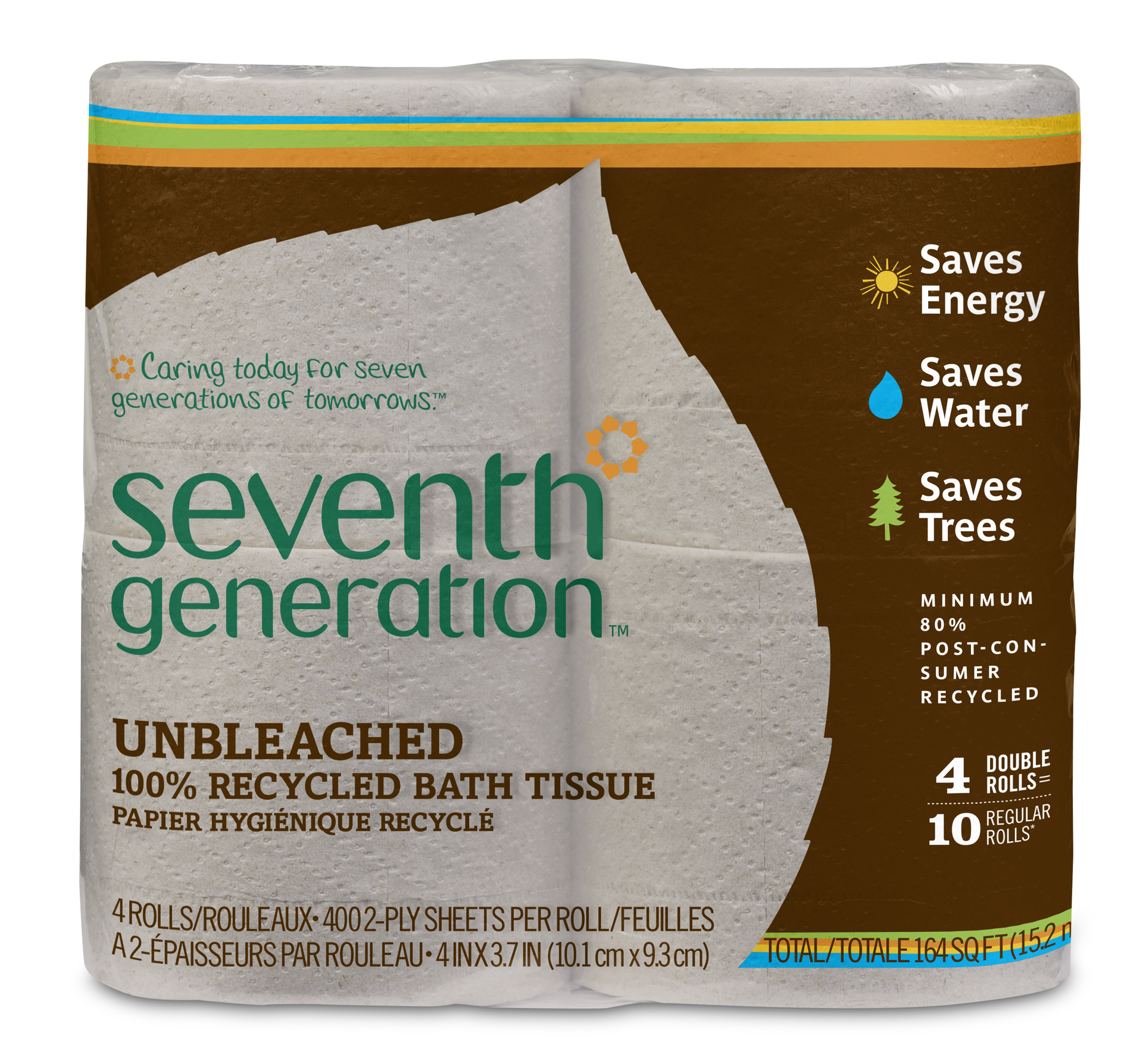 slide 1 of 9, Seventh Generation Natural Unbleached 100% Unbleached Recycled Bathroom Tissue, 4 ct