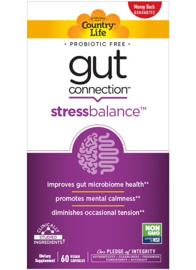 slide 1 of 1, Country Life Gut Connection Stress Balance, 60 ct