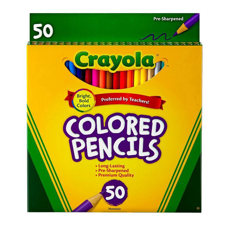 slide 1 of 49, Crayola Pre-Sharpened Colored Pencils 50 ct, 50 ct