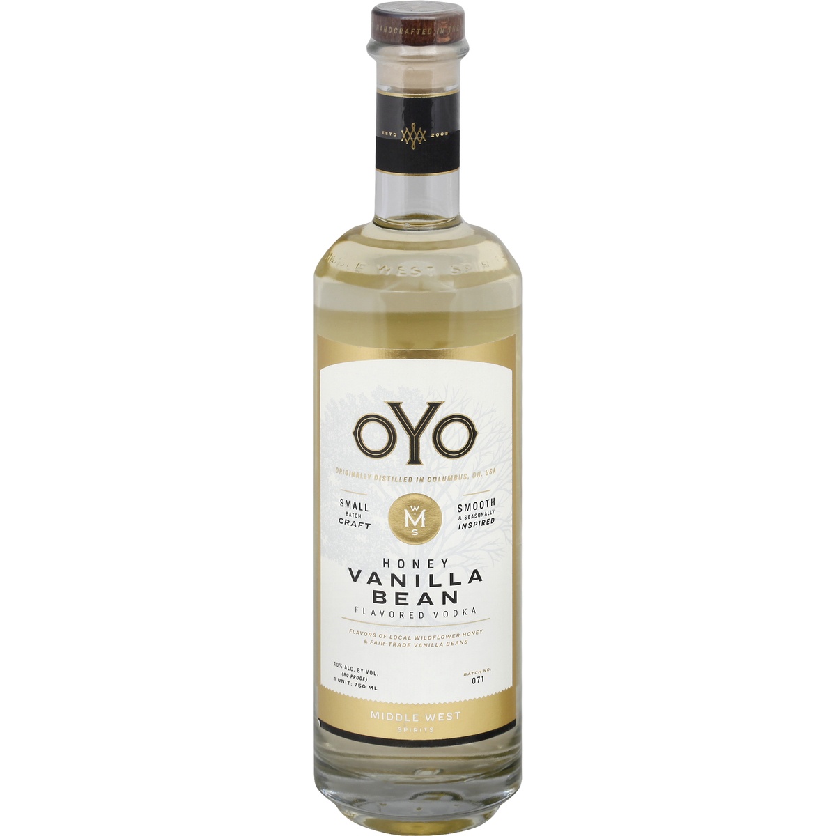 slide 1 of 1, Oyo Vodka, Honey Vanilla Bean, 750 ml