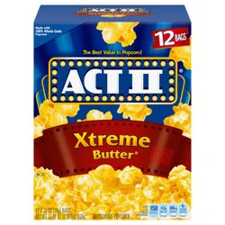 Act II Xtreme Butter Microwave Popcorn, 2.75 oz., 12-Count Bags