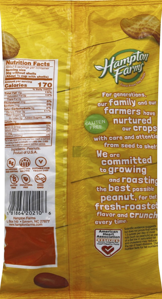 slide 5 of 6, Hampton Farms Roasted Unsalted Peanuts 10 oz, 10 oz