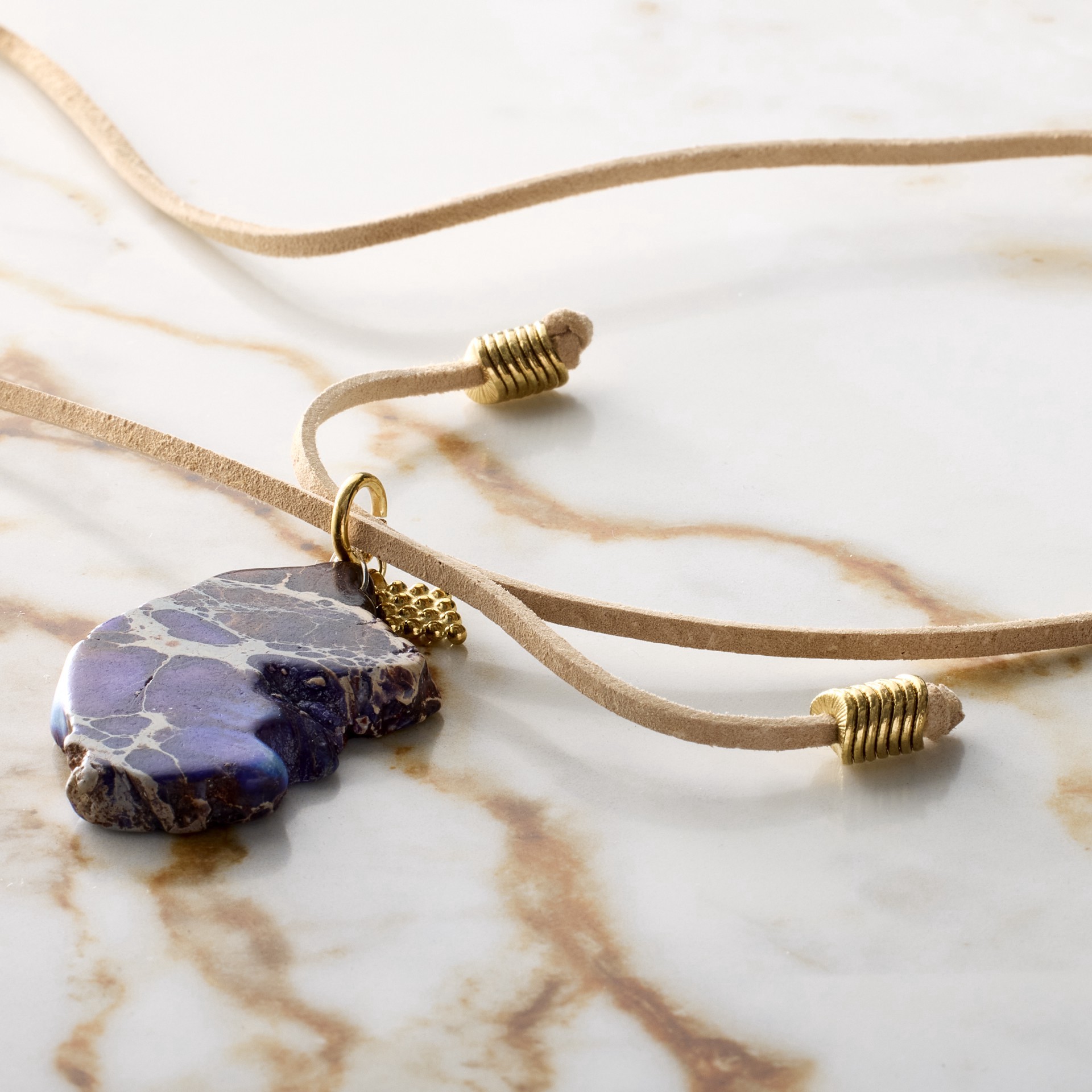 slide 4 of 4, 3.1mm Tan Flat Suede Lace By Bead Landing, 3.1mm