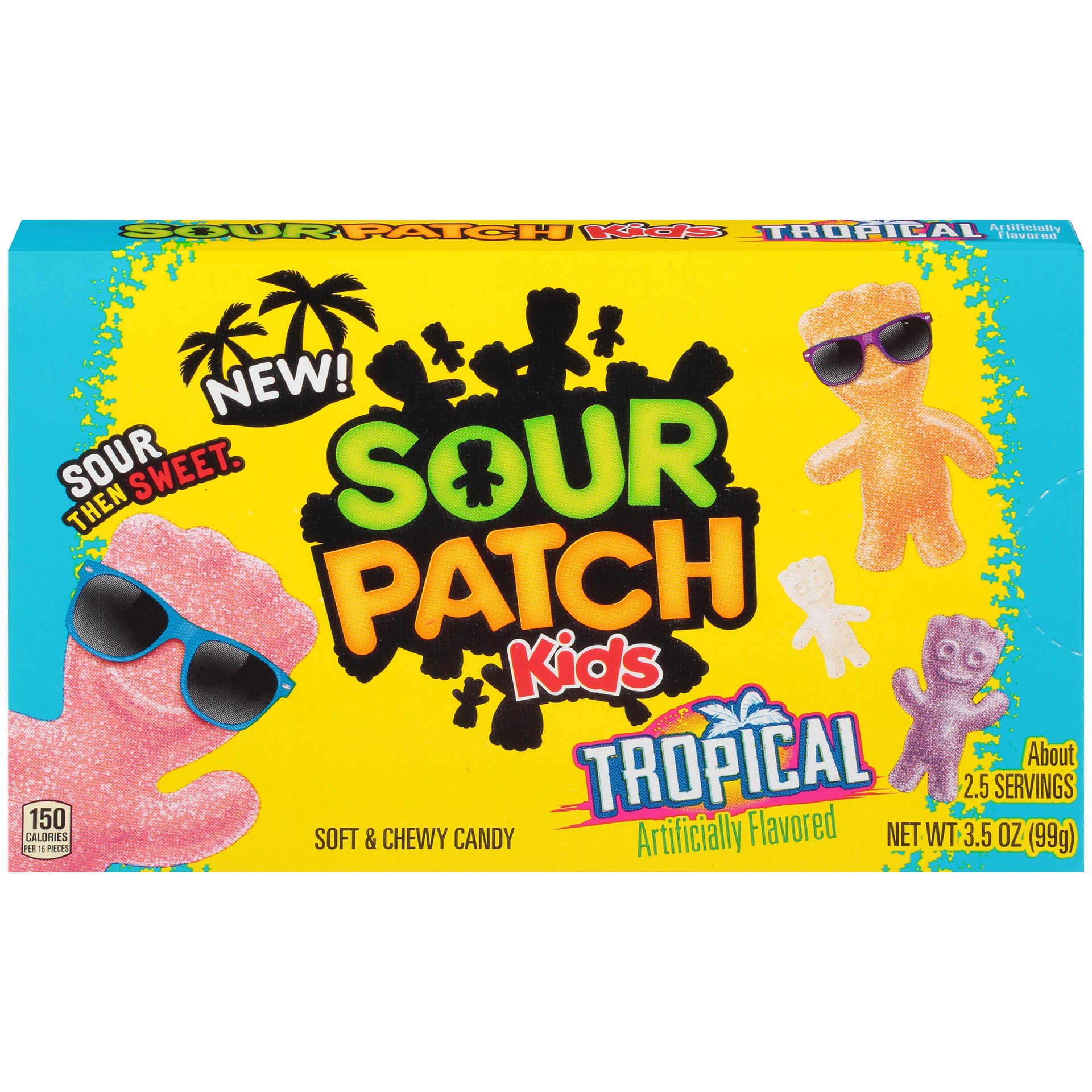 slide 1 of 9, SOUR PATCH KIDS Tropical Soft & Chewy Candy, 3.5 oz, 3.5 oz