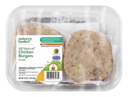 Nature's Basket All Natural Chicken Burger Patty, 98% Lean, 2% Fat