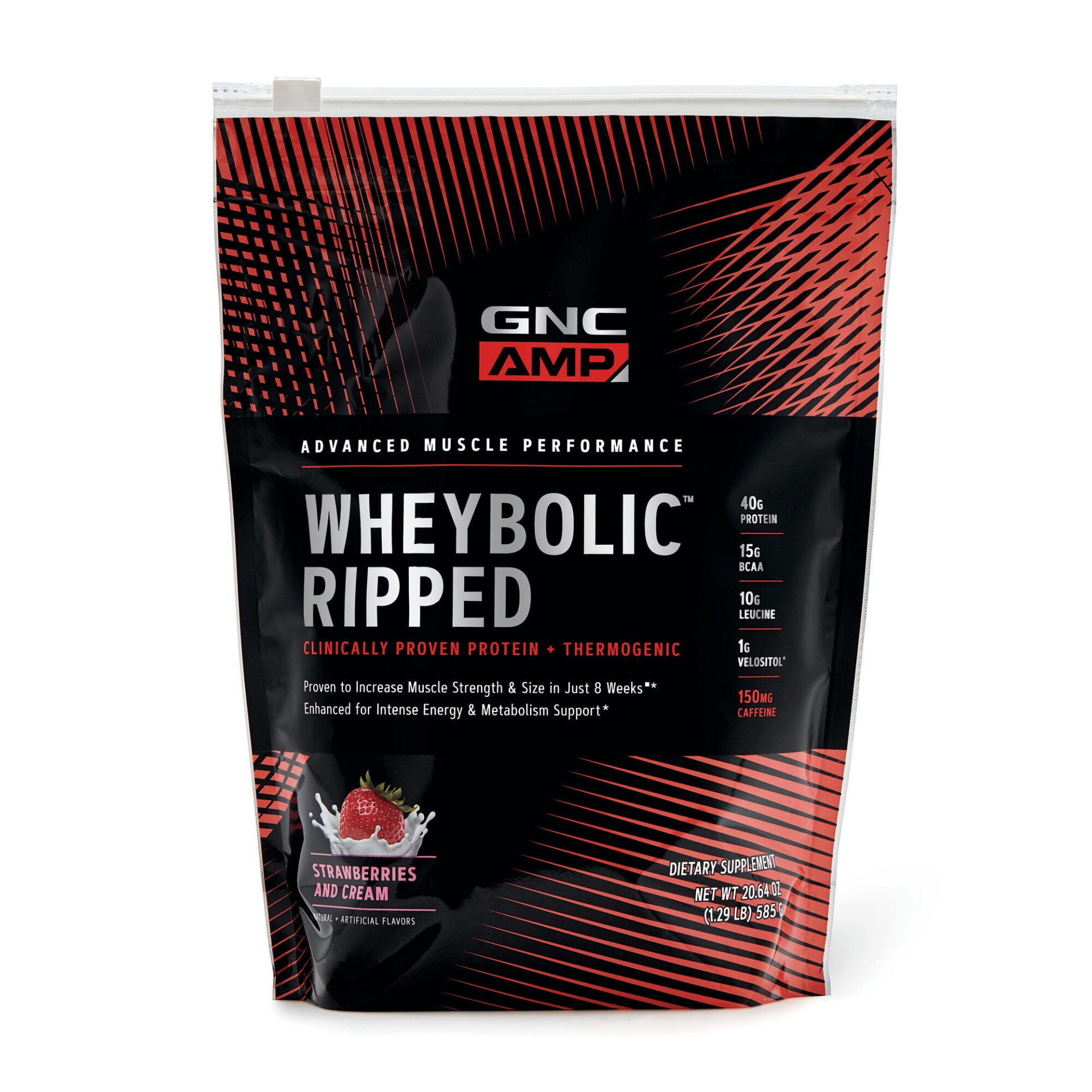 slide 1 of 1, GNC AMP Wheybolic Ripped - Strawberries and Cream, 1 ct