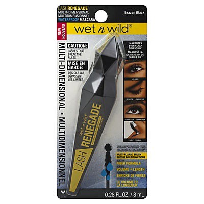 slide 1 of 1, wet n wild Lash Renegade Waterproof Mascara Very Black, 0.28 oz