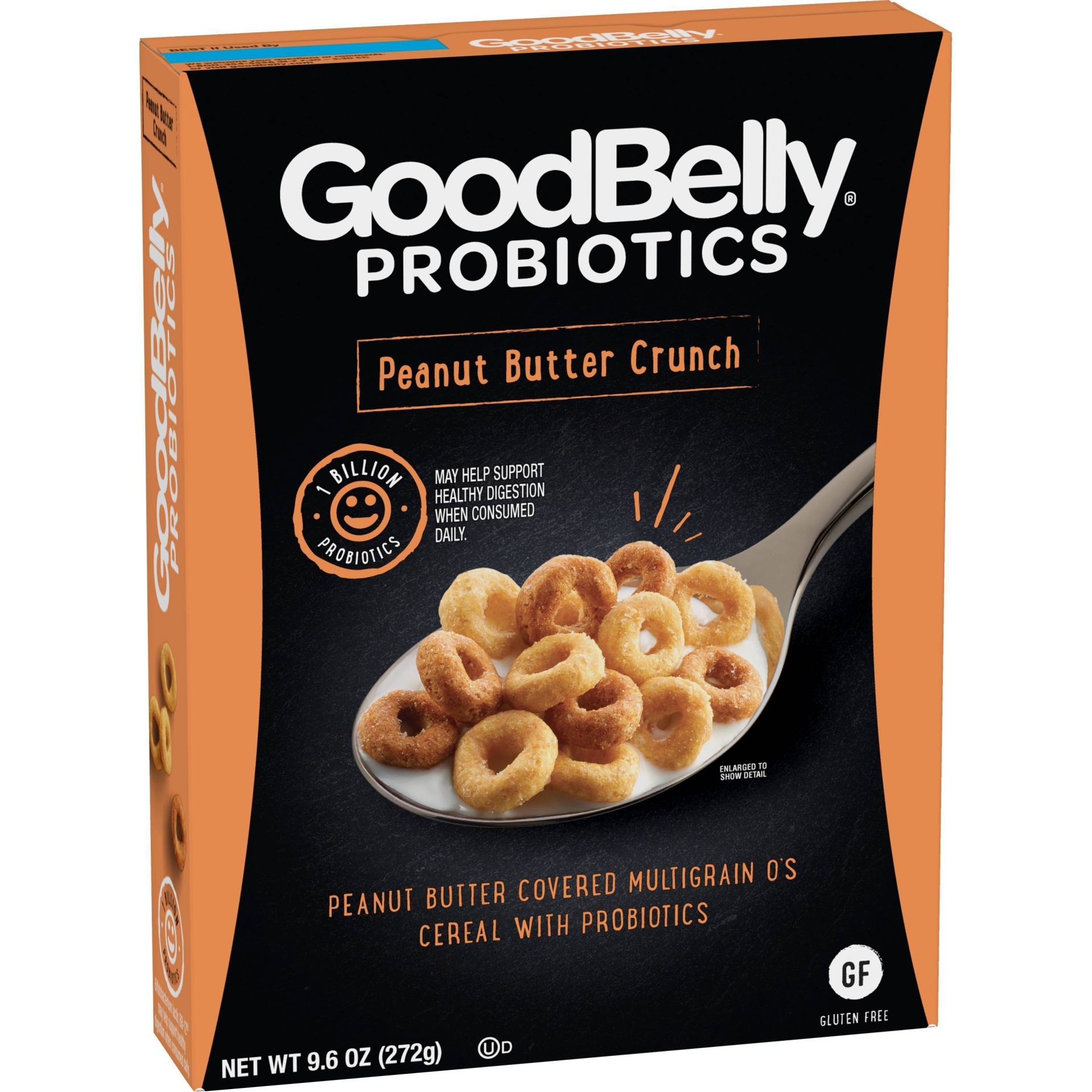 slide 1 of 3, GoodBelly Peanut Butter Crunch Os Cereal, 9.6 oz