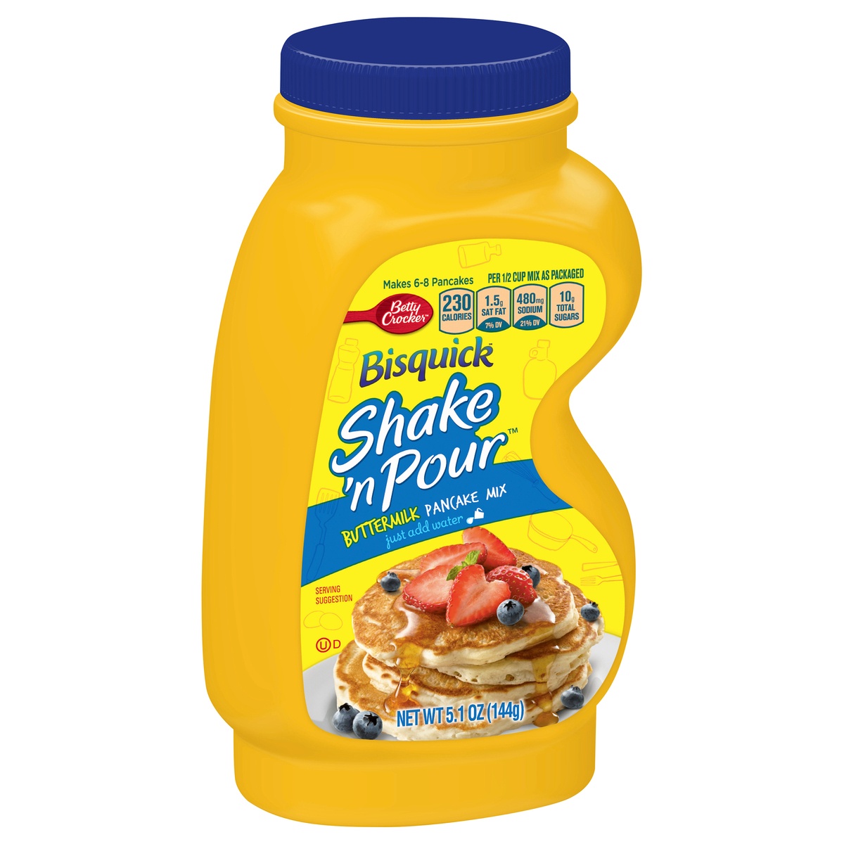 slide 2 of 10, Betty Crocker Bisquick Shake 'n Pour Buttermilk Pancake Mix, 5.1 oz., 5.1 oz