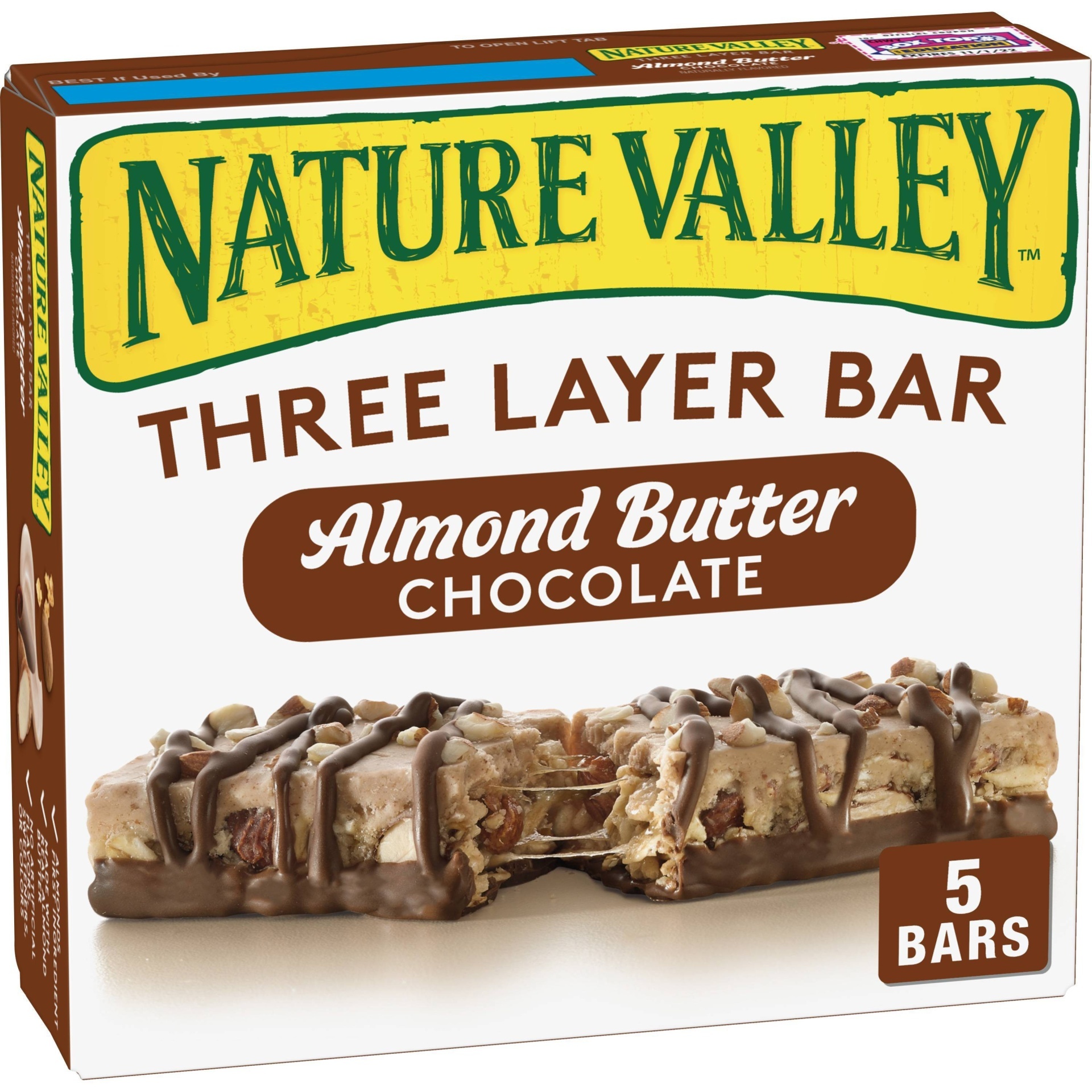 slide 1 of 1, Nature Valley Almond Butter Layered Granola Nut Bars, 6.9 oz