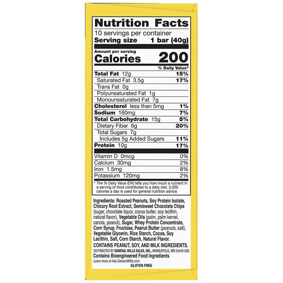 slide 4 of 5, Nature Valley Chewy Protein Granola Bars, Peanut Butter Dark Chocolate, 10 Bars, 14.2 OZ, 10 ct