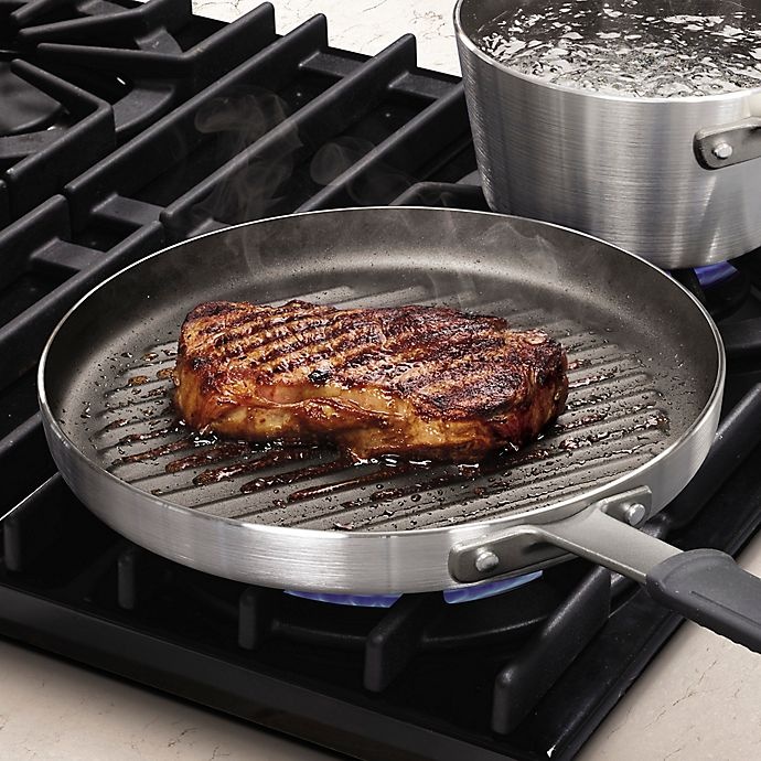 slide 2 of 4, Artisanal Kitchen Supply Pro Series Nonstick Aluminum Grill Pan, 12 in