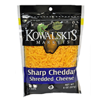 slide 1 of 1, Kowalski's Shredded Sharp Cheddar, 8 oz