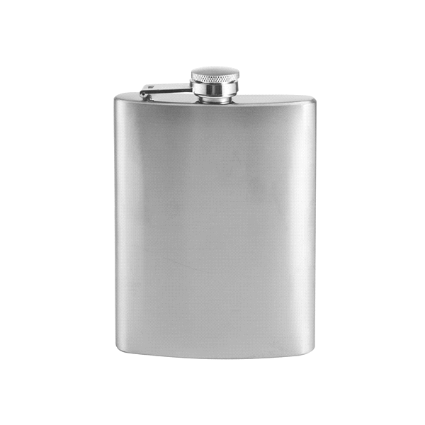 slide 1 of 1, BarCraft Stainless Steel Flask, 8 oz