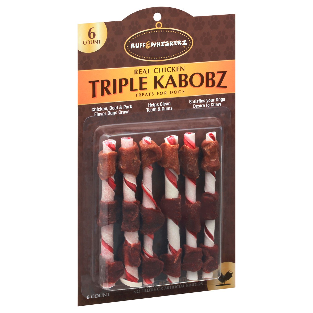 slide 3 of 9, Ruff & Whiskerz Triple Kabobz Treats For Dogs 6 ea Blister Pack, 6 ct