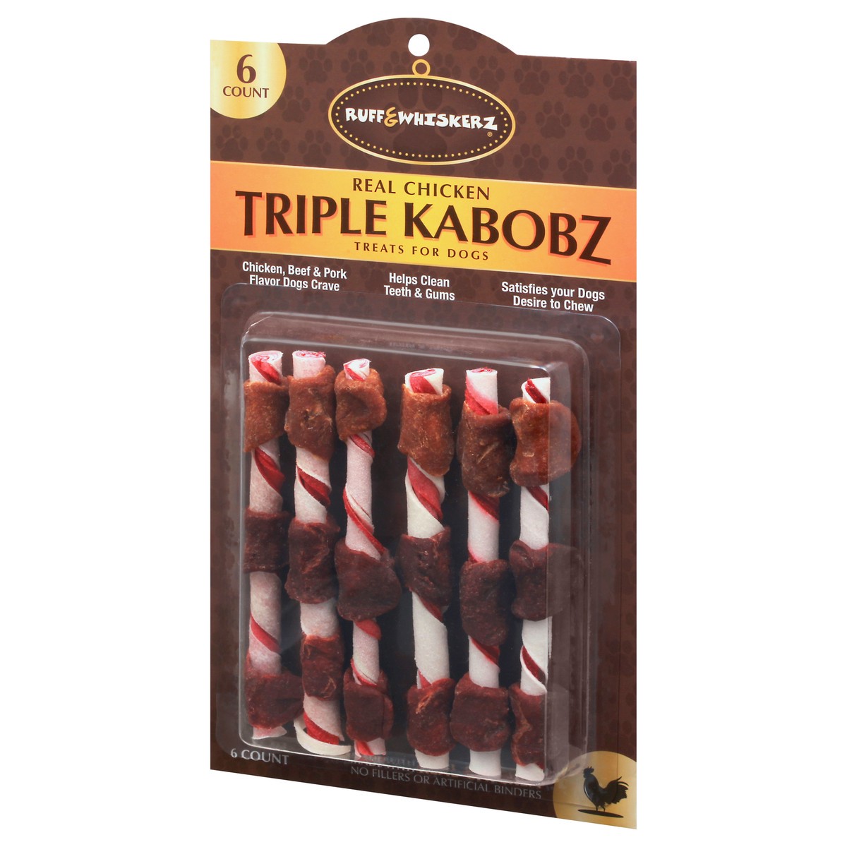 slide 4 of 9, Ruff & Whiskerz Triple Kabobz Treats For Dogs 6 ea Blister Pack, 6 ct