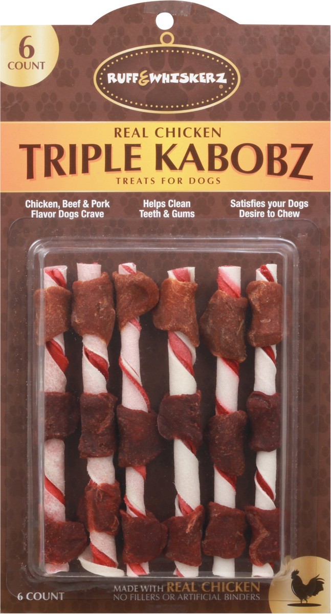 slide 7 of 9, Ruff & Whiskerz Triple Kabobz Treats For Dogs 6 ea Blister Pack, 6 ct