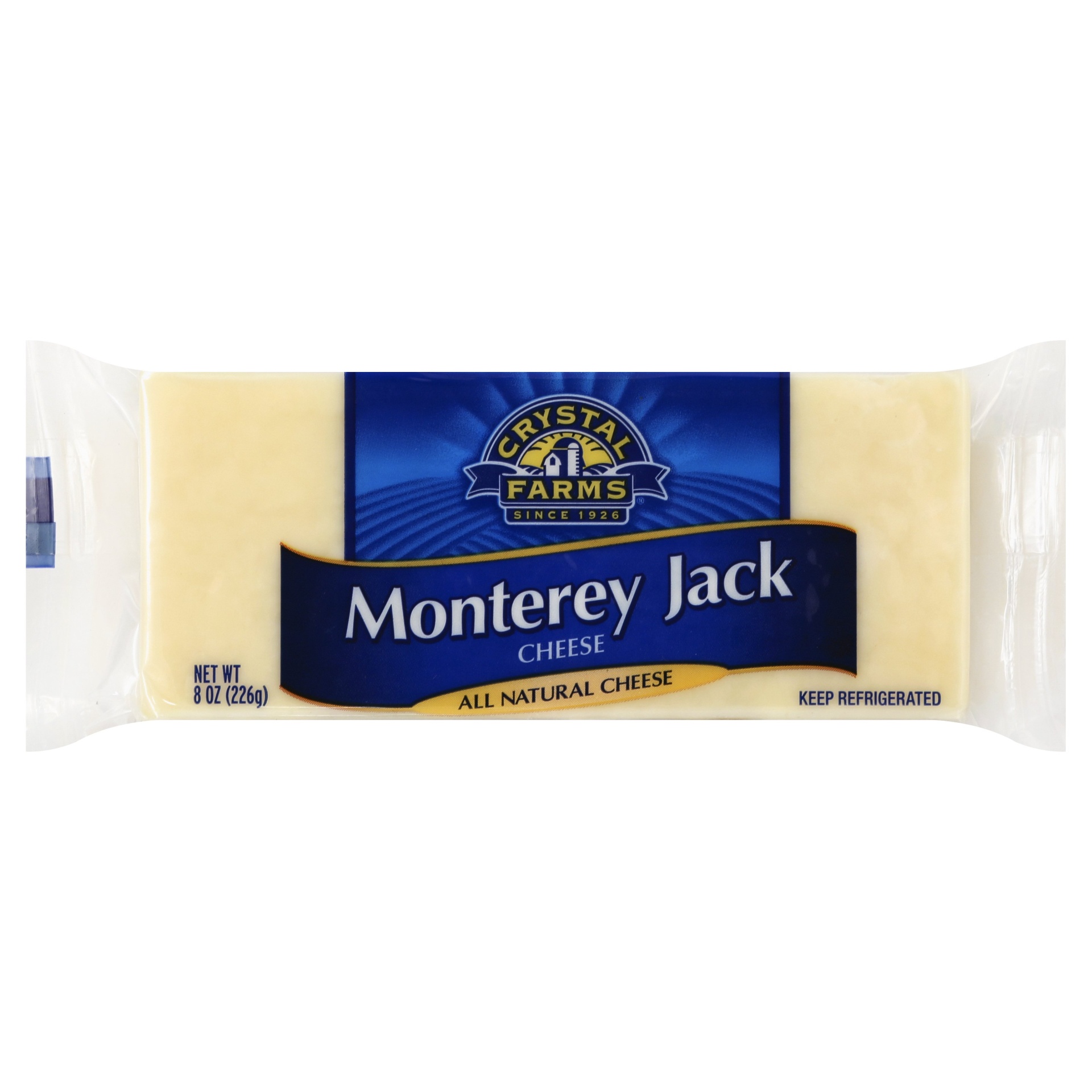 slide 1 of 1, Crystal Farms Monterey Jack Cheese Block, 8 oz