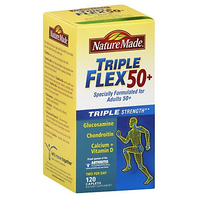 slide 1 of 6, Nature Made TripleFlex 50+ Triple Strength Caplets, 120 ct