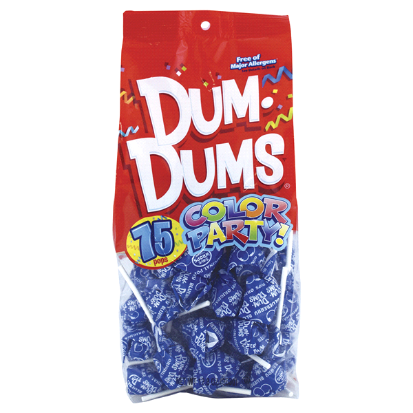 slide 1 of 1, Dum Dums Color Party Blue Blueberry, 1 ct