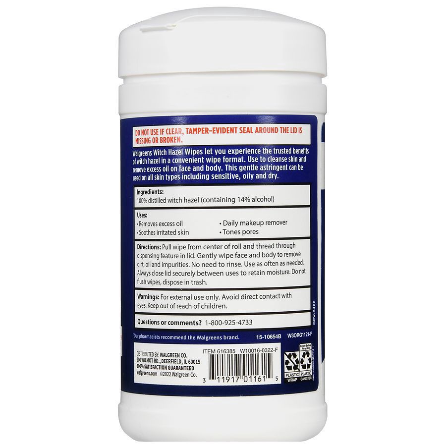 slide 2 of 5, Walgreens Witch Hazel Wipes, 40 ct