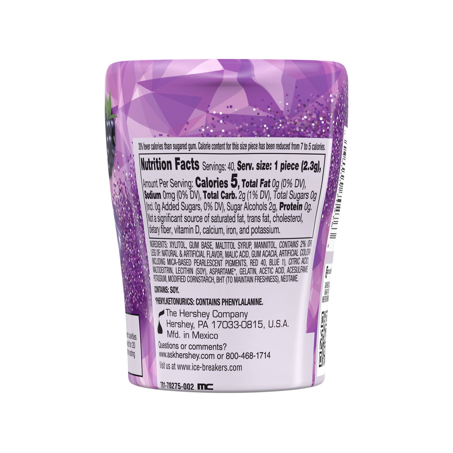 slide 2 of 2, Ice Breakers Ice Cube Sparkleberry Sugar Free Gum, 40 ct