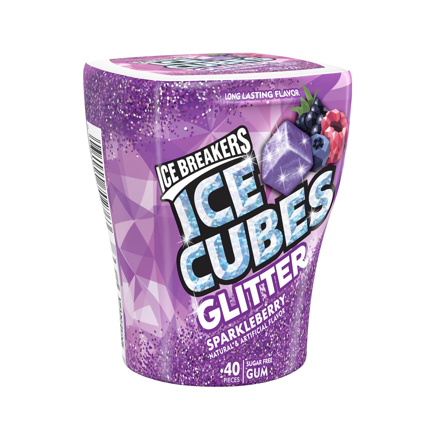 slide 1 of 2, Ice Breakers Ice Cube Sparkleberry Sugar Free Gum, 40 ct