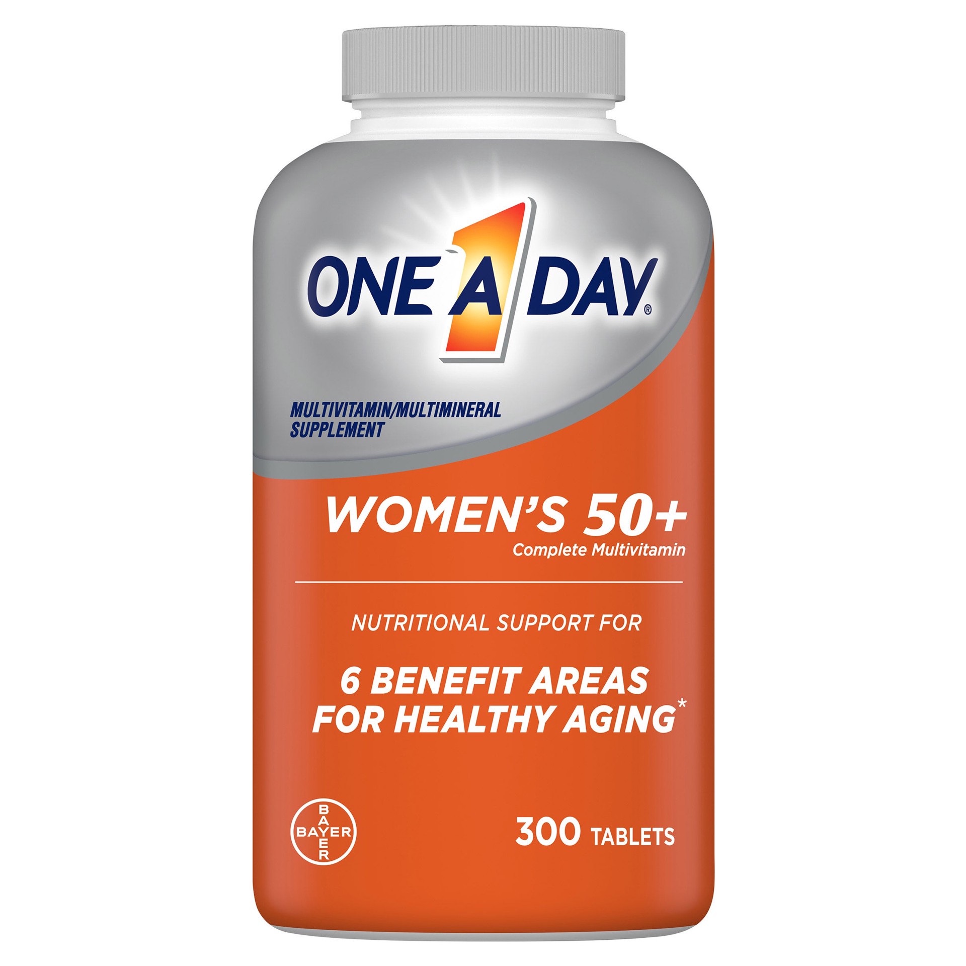 slide 1 of 2, One A Day Women's 50+ Multivitamin Tablets, 300 count, 