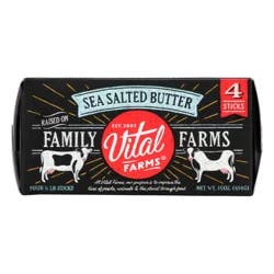 Vital Farms 90% Grass-Fed Pasture-Raised Salted Butter 4 - 0.25 lb Sticks